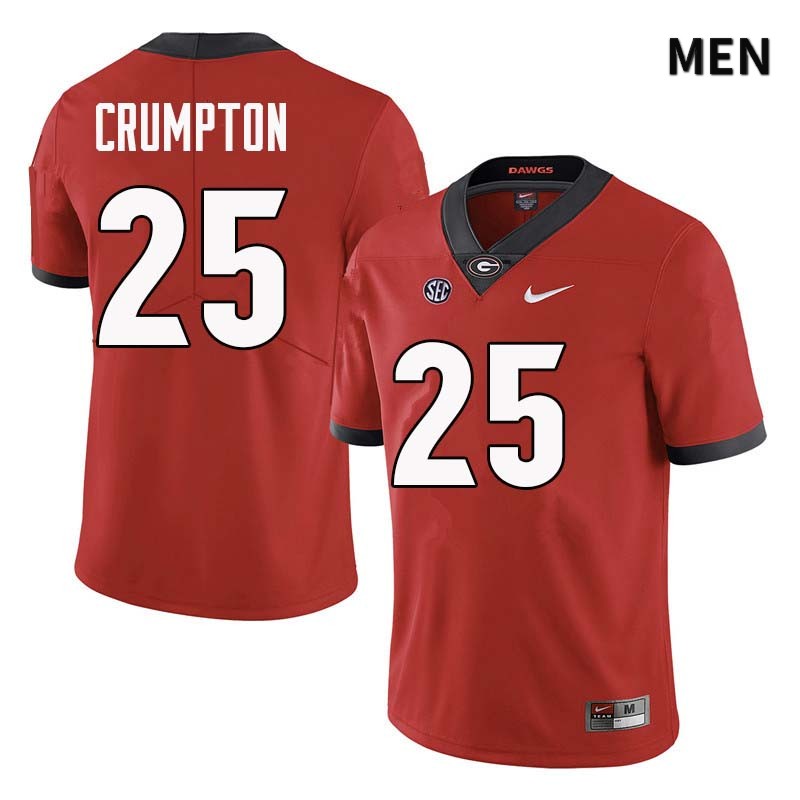 Georgia Bulldogs Men's Ahkil Crumpton #25 Red Stitched College UGA Football Jersey 23WH015FP